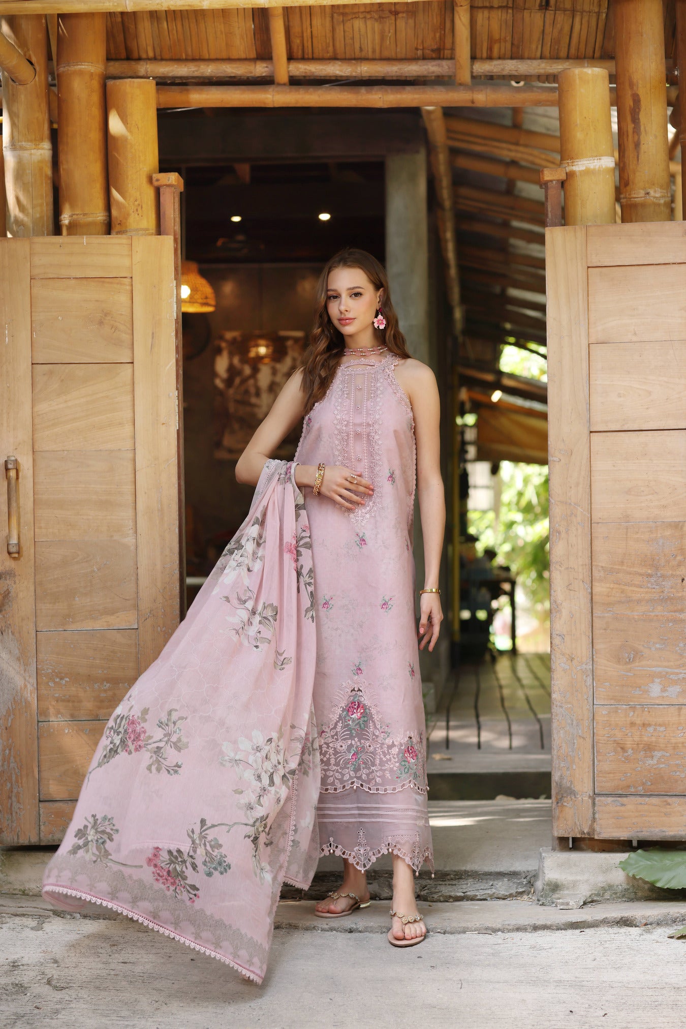 Noor By Saadia Asad Luxury Eid Handwork Schiffli Laserkari Collection 2026 | D10A-ROSELLE main image 0